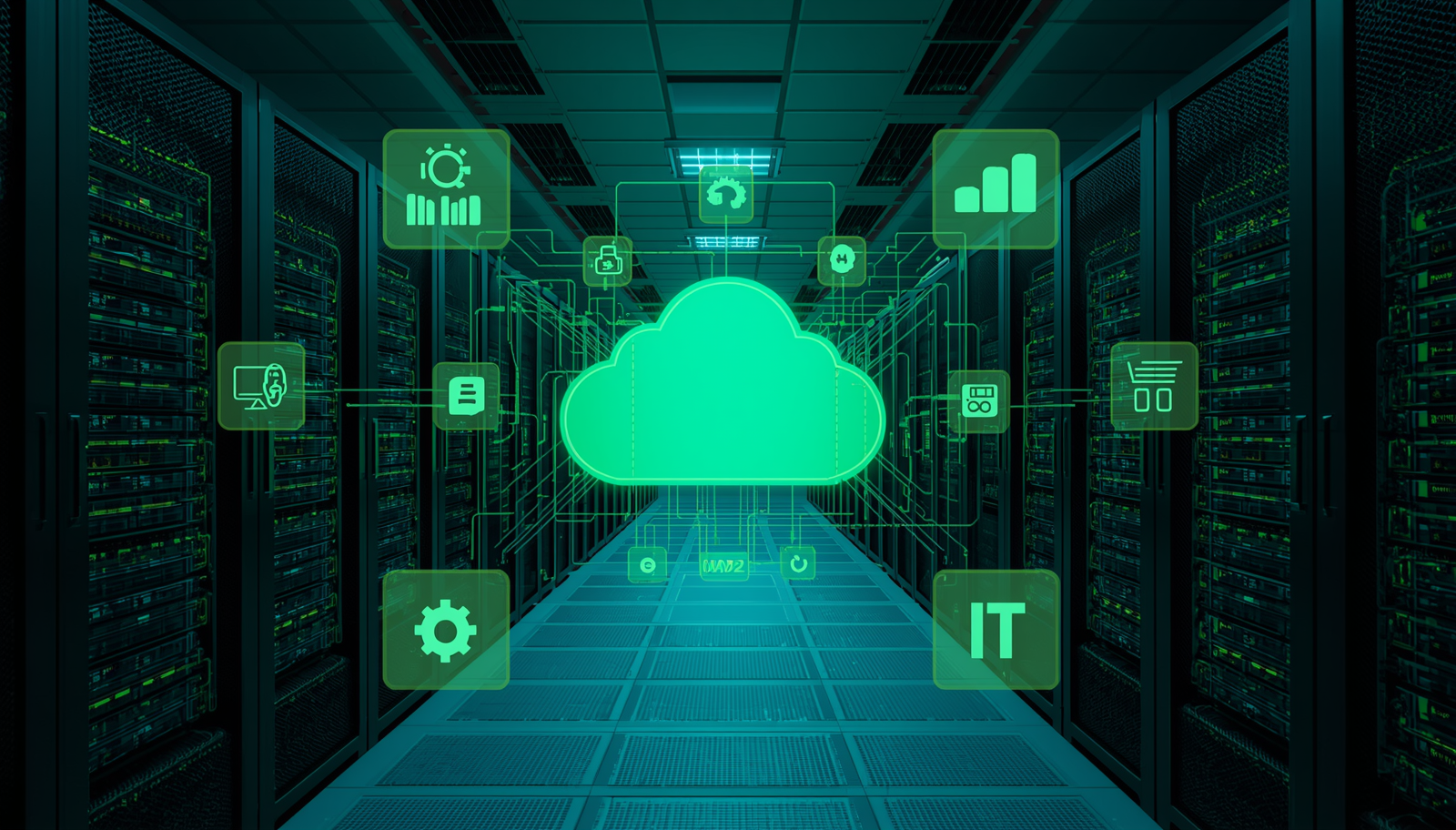 A cloud representing managed IT solutions